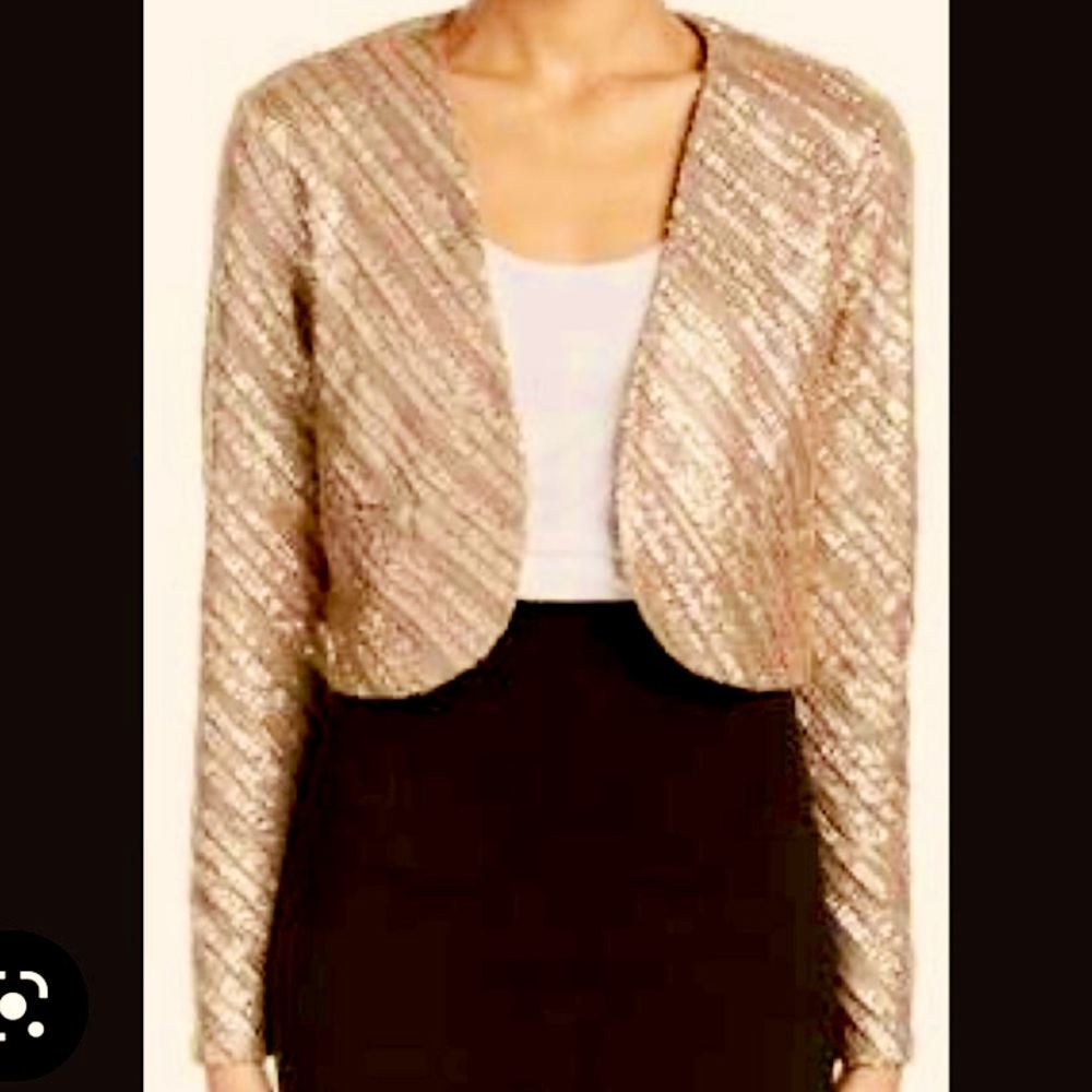 Saffron Gold Sequin Cropped Blazer